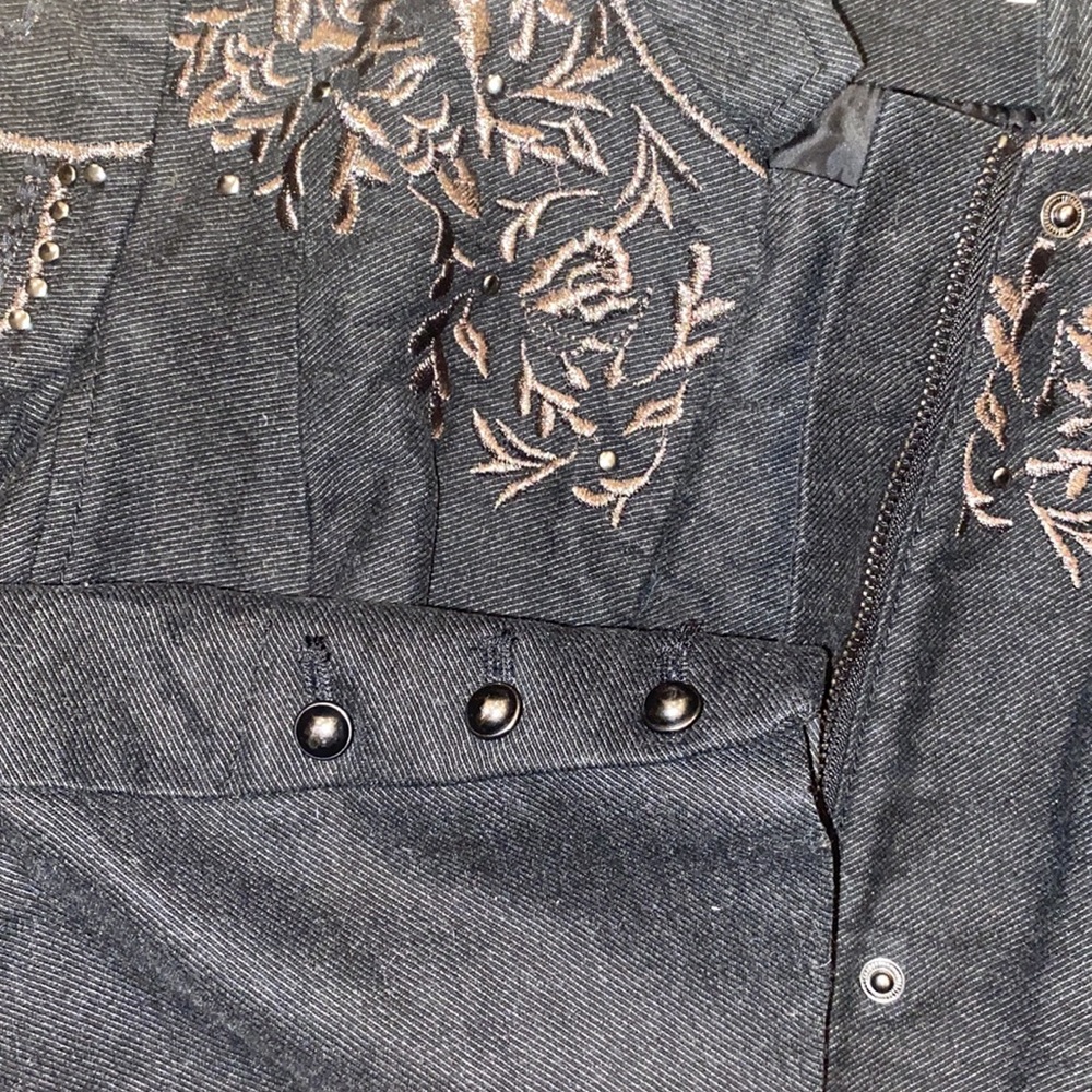 Free People Black Gold Embroidered Jacket - Picture 7 of 8